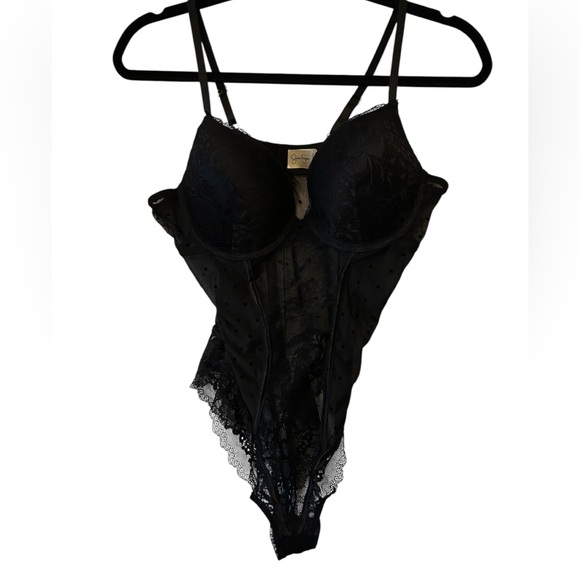 Jessica Simpson Other - Jessica Simpson Black Lace Bodysuit Lingerie Sheer Size Large Padded